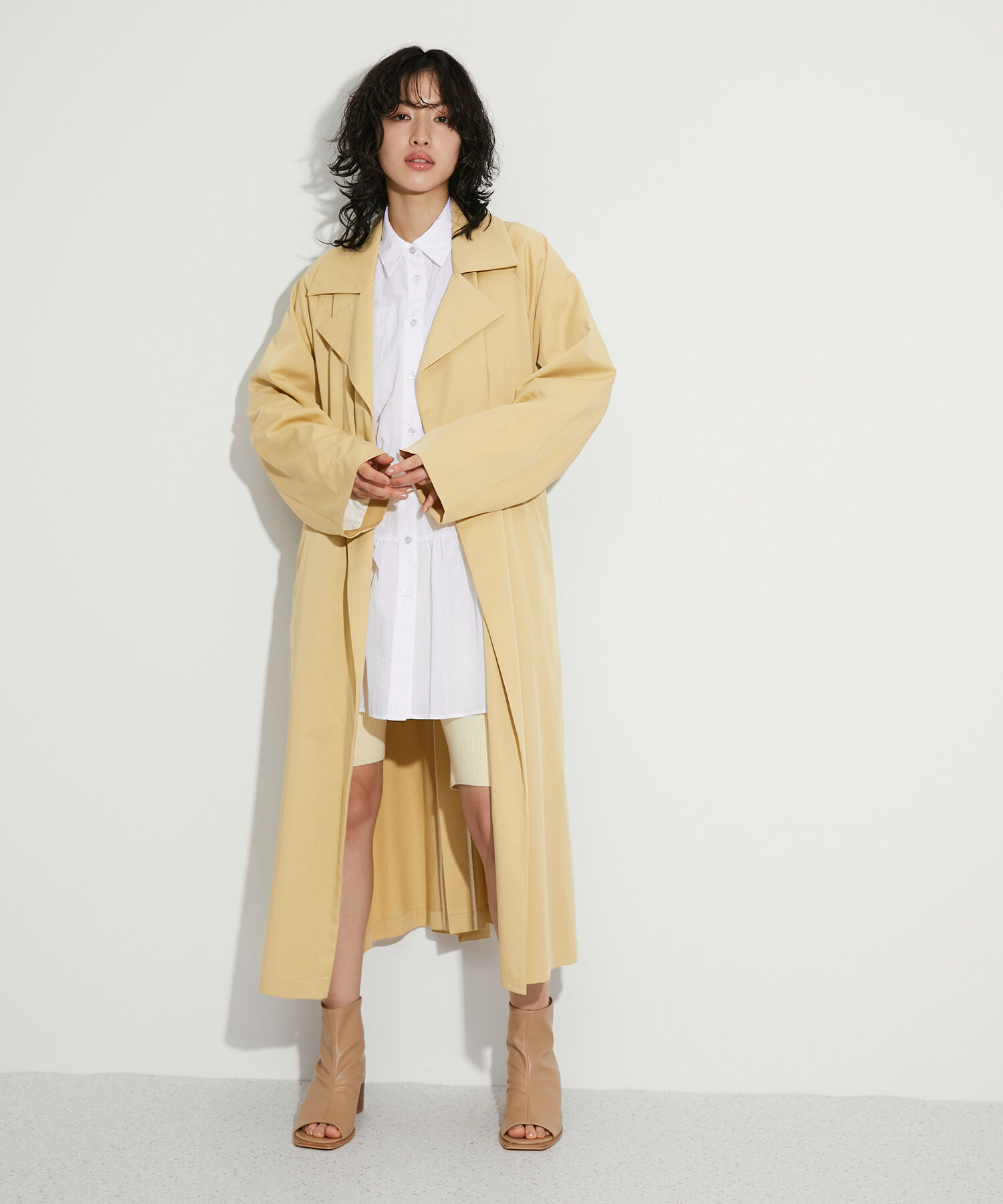 ADAM ET ROPE'「ミニマルオーバートレンチコート」|トレンチコート|