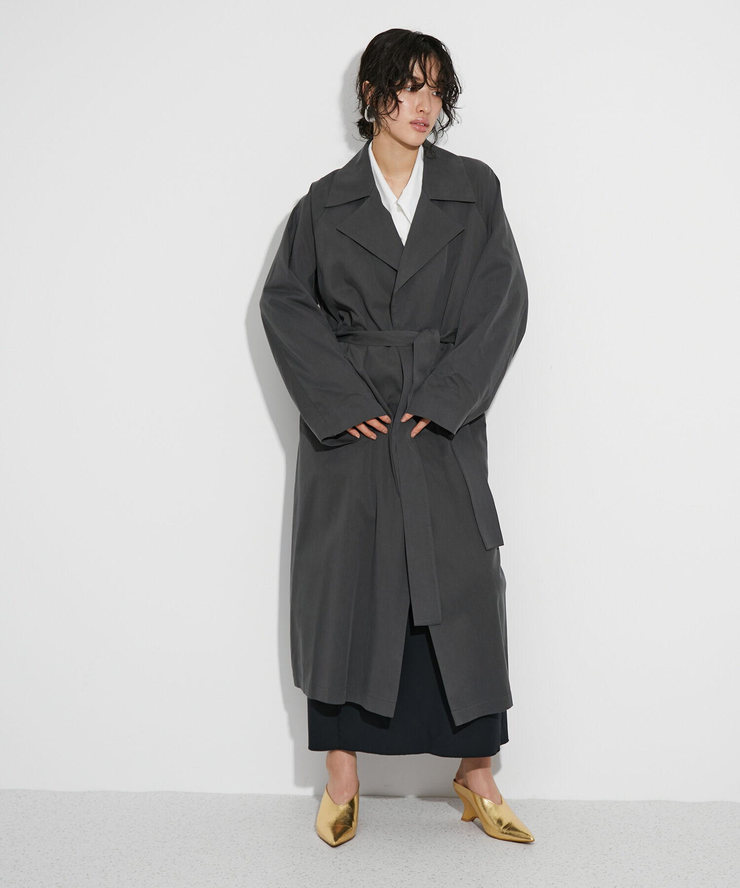 ADAM ET ROPE'「ミニマルオーバートレンチコート」|トレンチコート|
