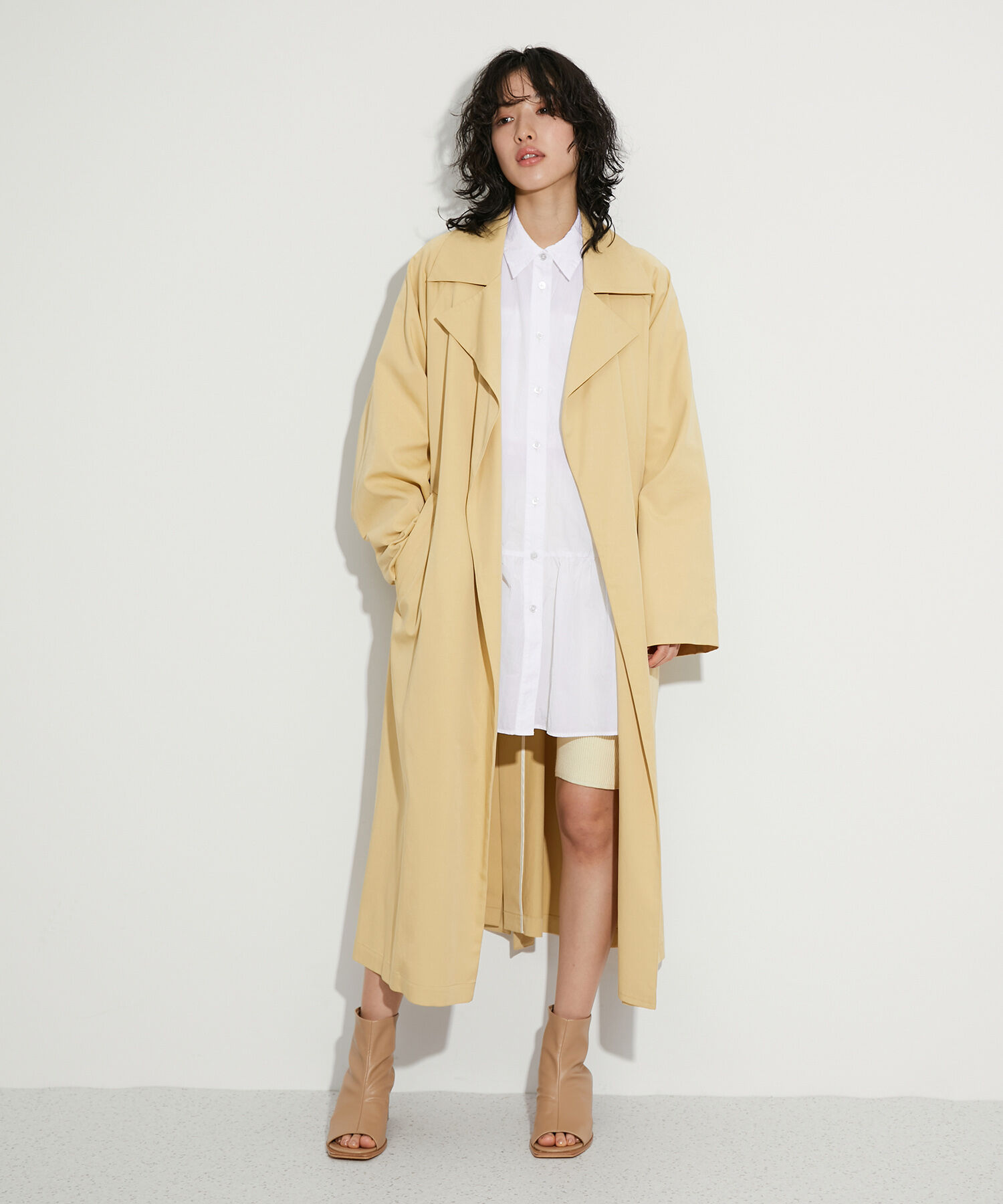 ADAM ET ROPE'「ミニマルオーバートレンチコート」|トレンチコート|