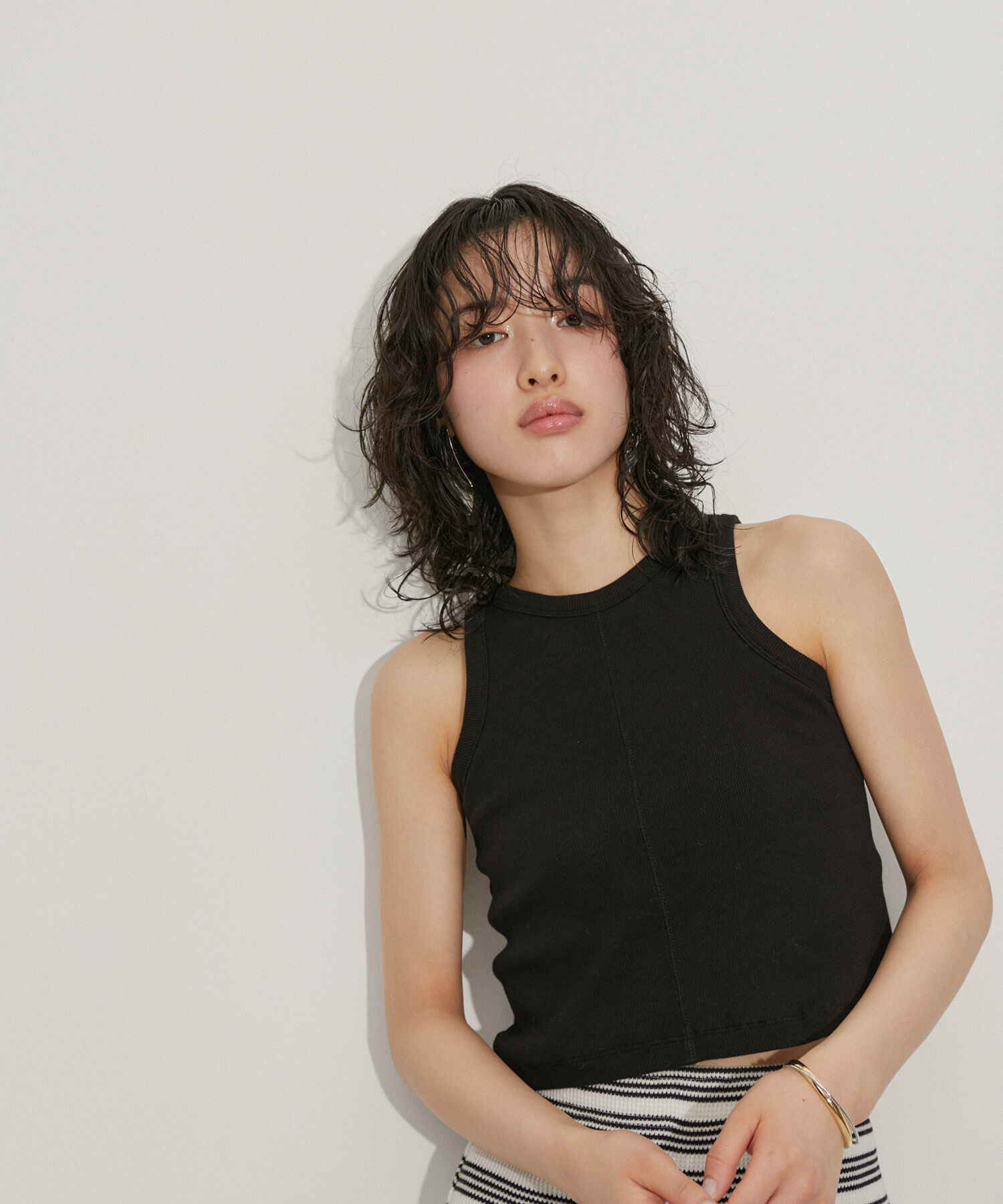 ADAM ET ROPE'「【サステナブル】アメスリタンクトップ」|タンクトップ|ブラック(01)