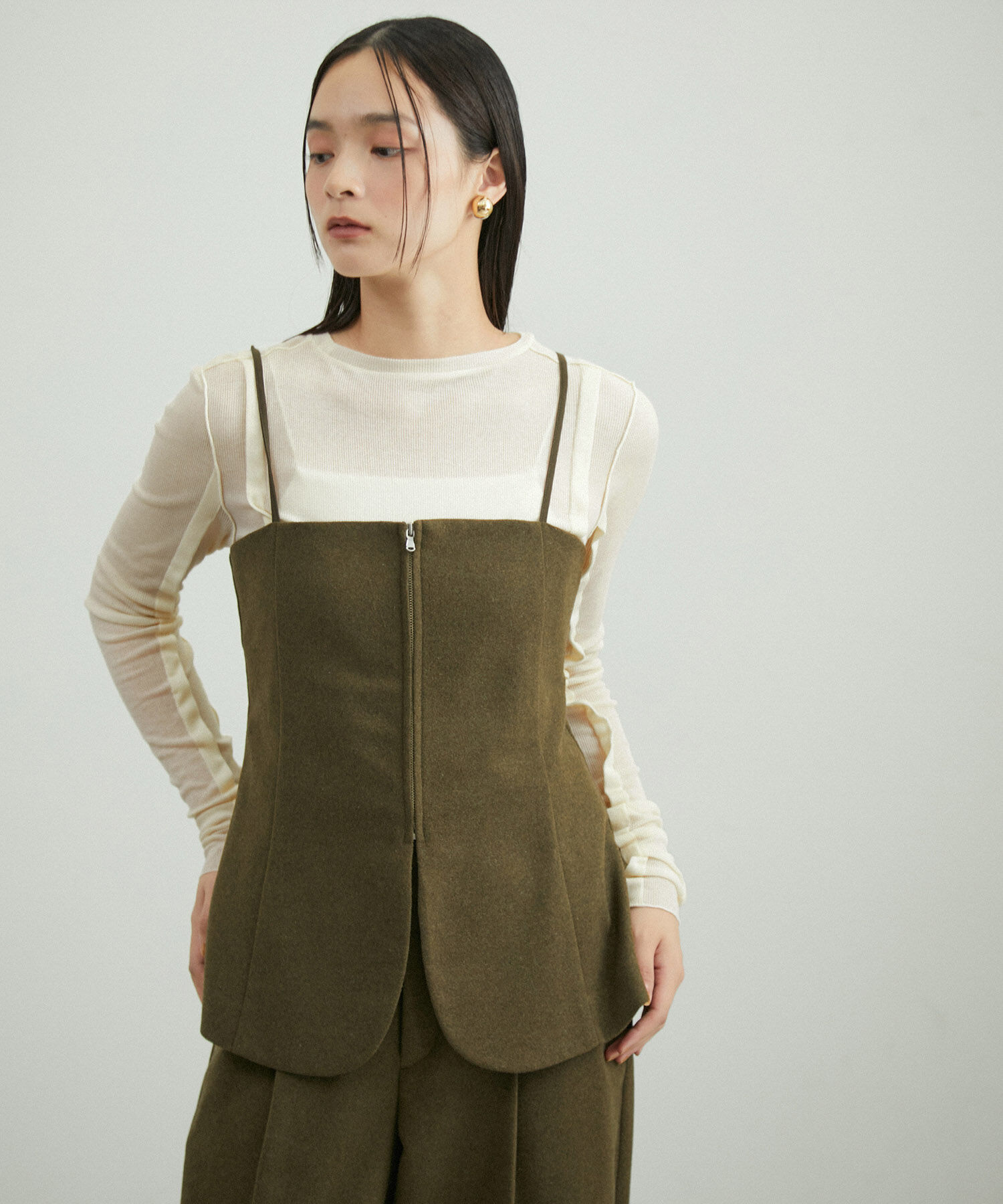 ADAM ET ROPE'「シアーテレコタックニュアンスロンT」|Tシャツ・カットソー|