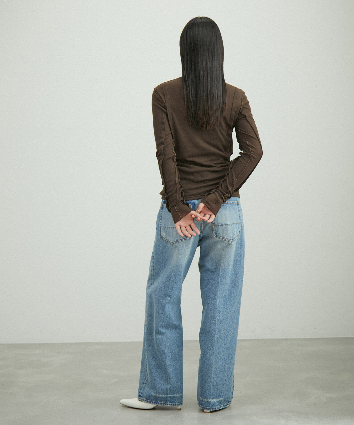 ADAM ET ROPE'「シアーテレコタックニュアンスロンT」|Tシャツ・カットソー|