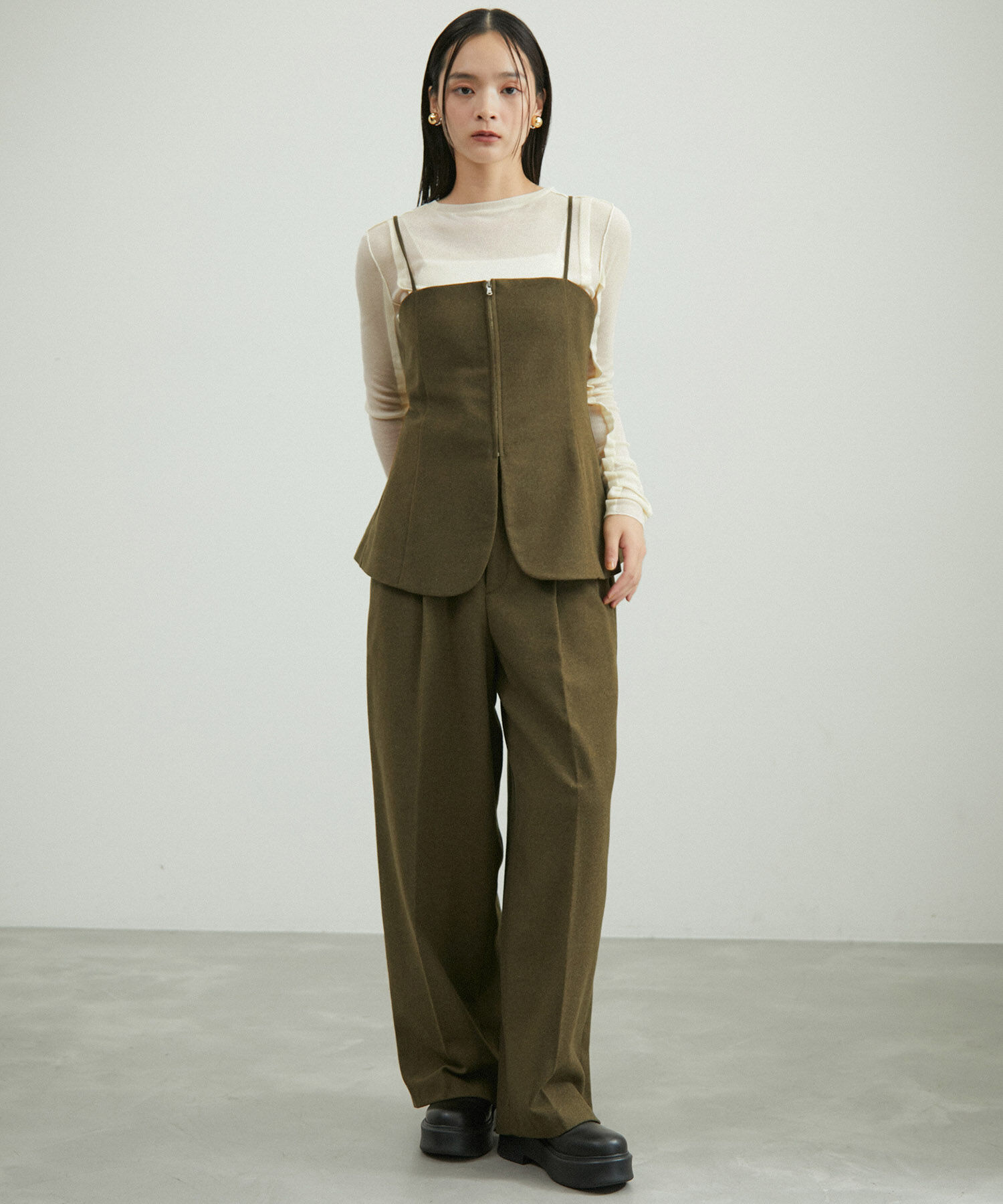 ADAM ET ROPE'「シアーテレコタックニュアンスロンT」|Tシャツ・カットソー|