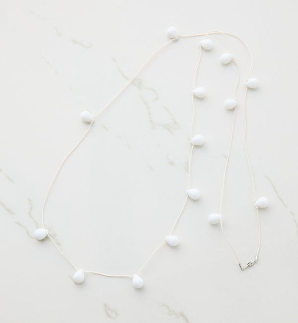  「【CEPIE./セピエ】ドロップビーズロングネックレス」|リング|ホワイト