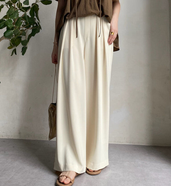  「【累計販売数3万枚突破/22色４サイズ展開！】タックワイドパンツ」|チノ|