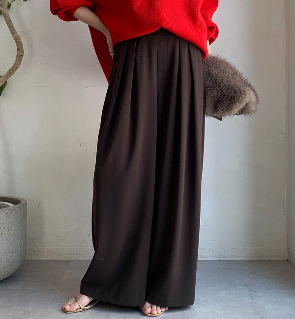  「【累計販売数3万枚突破/22色４サイズ展開！】タックワイドパンツ」|チノ|