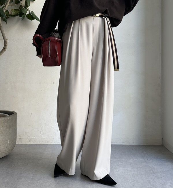  「【累計販売数3万枚突破/22色４サイズ展開！】タックワイドパンツ」|チノ|