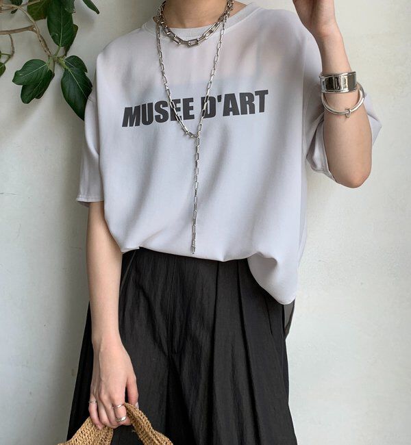  「ジョーゼットロゴTEE」|シャツ・ブラウス|ライトグレー