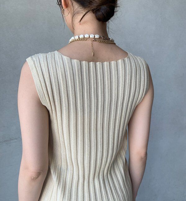  「【WEB限定】ラメリブニットタンク」|ニット・セーター|