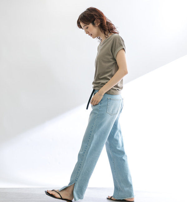  「【全骨格美脚見え！】slit DENIM」|デニム|