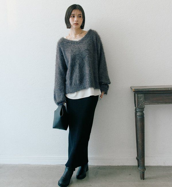  「【マイナス3kg/レビュー高評価☆】リブタイトスカート」|スカート|