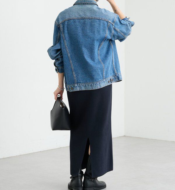  「【楽ちん美シルエット】コットンストレッチニットスカート」|スカート|