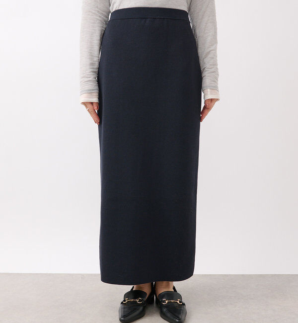  「【楽ちん美シルエット】コットンストレッチニットスカート」|スカート|