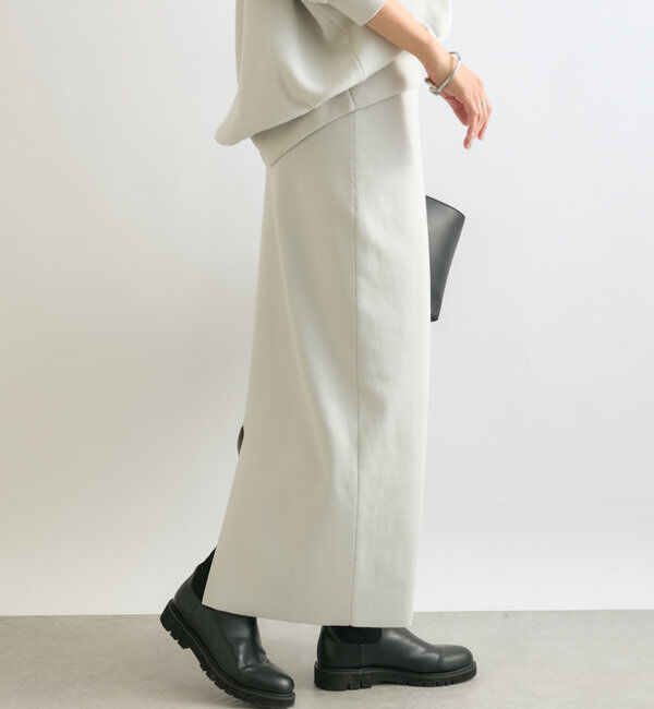  「【楽ちん美シルエット】コットンストレッチニットスカート」|スカート|