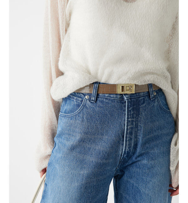  「《ウエスト調整自由自在！》スクエアバックルベルト」|ベルト|