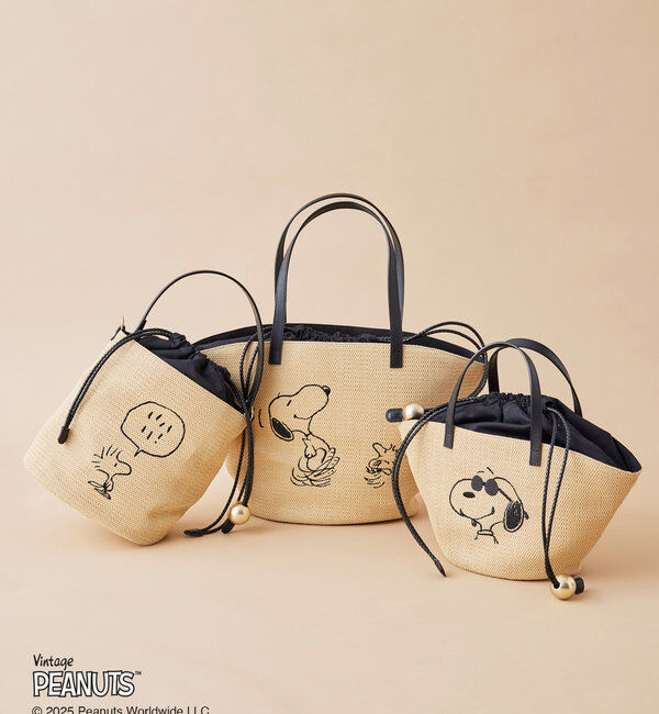  「【再値下げ】《PEANUTS&times;russetコラボ》カゴトートバッグ小」|トートバッグ|