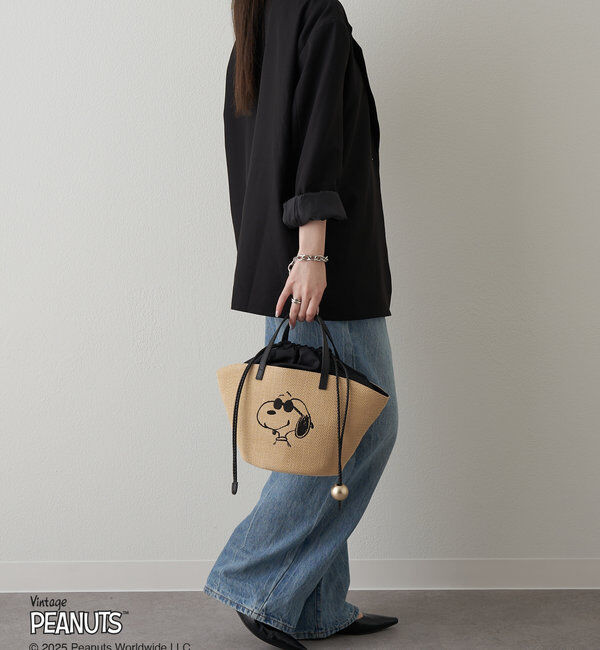  「【再値下げ】《PEANUTS&times;russetコラボ》カゴトートバッグ小」|トートバッグ|