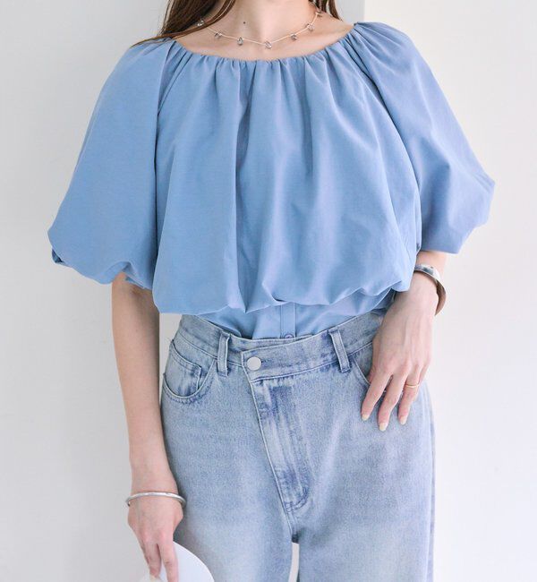  「バルーンブラウス」|シャツ・ブラウス|ブルー