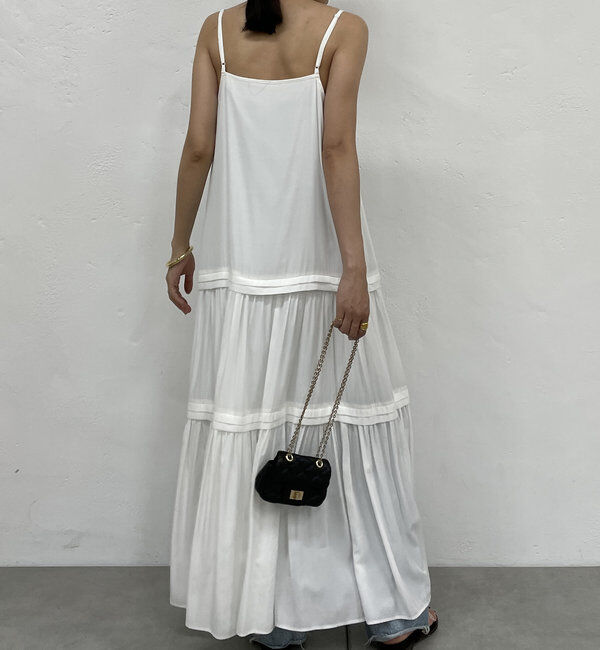  「【3サイズ展開】サテンティアードキャミワンピース」|ワンピース|