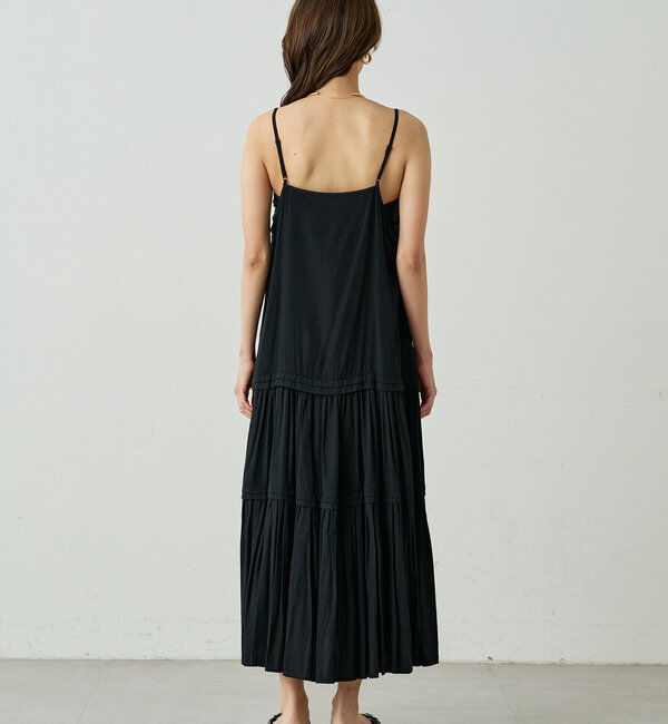 「【3サイズ展開】サテンティアードキャミワンピース」|ワンピース|