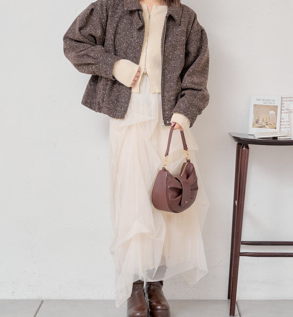  「スタンドツイードジップブルゾン」|ブルゾン・スタジャン|