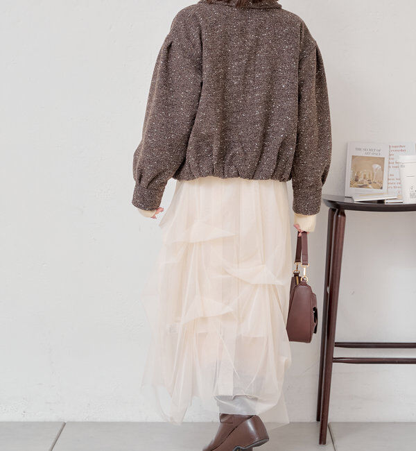  「スタンドツイードジップブルゾン」|ブルゾン・スタジャン|