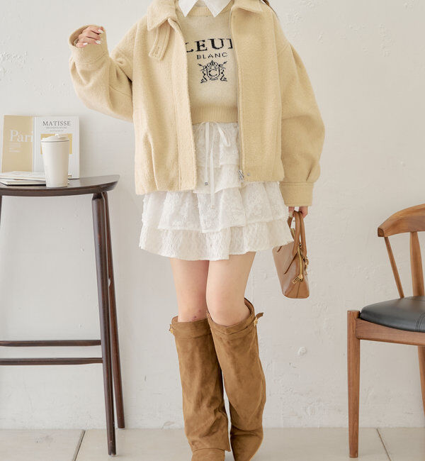  「スタンドツイードジップブルゾン」|ブルゾン・スタジャン|