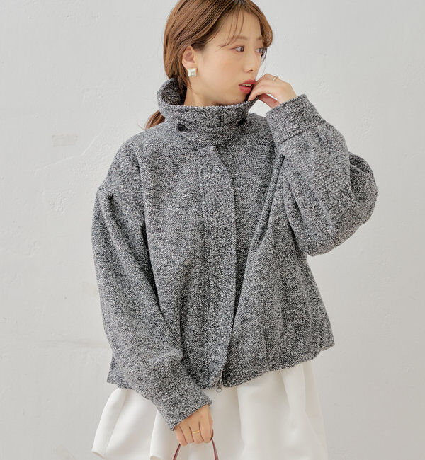  「スタンドツイードジップブルゾン」|ブルゾン・スタジャン|ブラックその他3