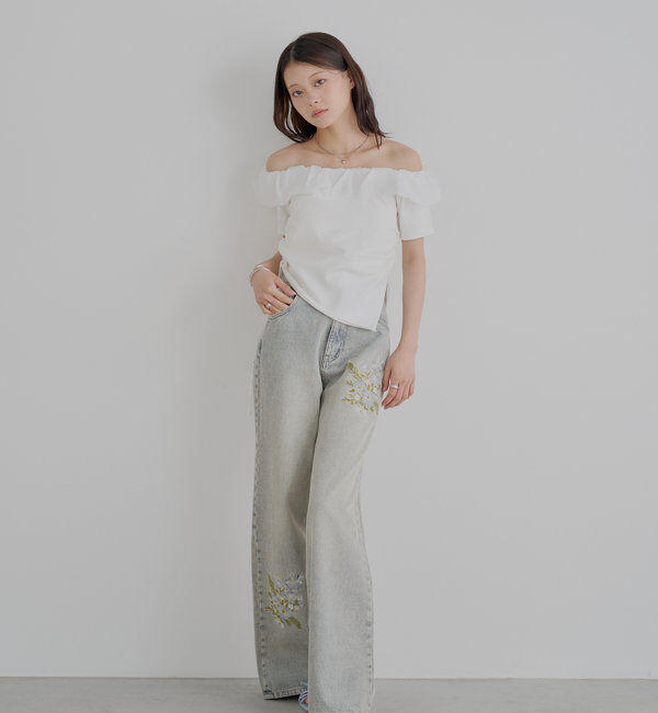  「バルーンフリルドッキングギャザーニット」|ニット・セーター|