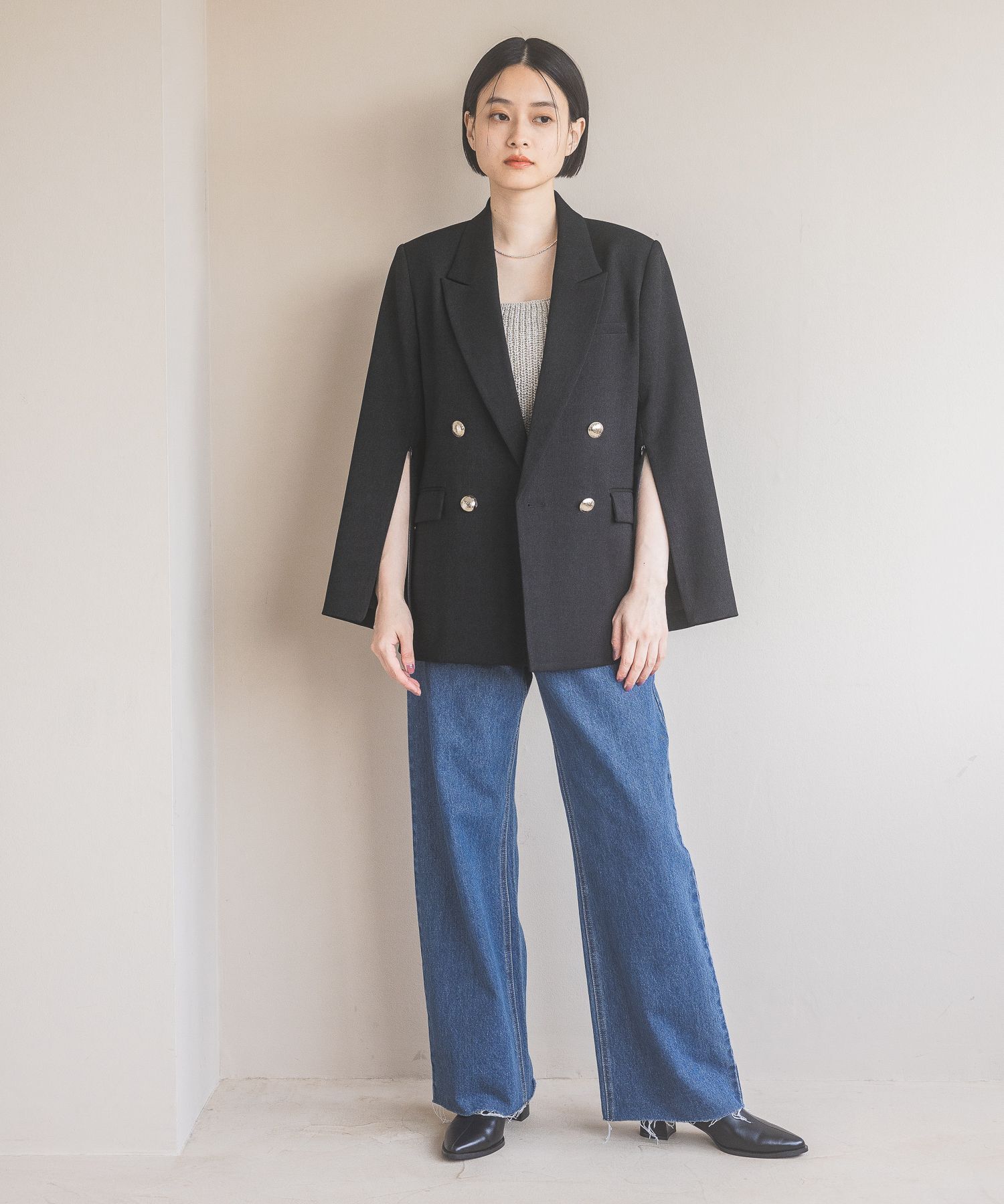 A part by 「【セットアップ対応】Ｗテーラードスリットジャケット」|テーラードジャケット|