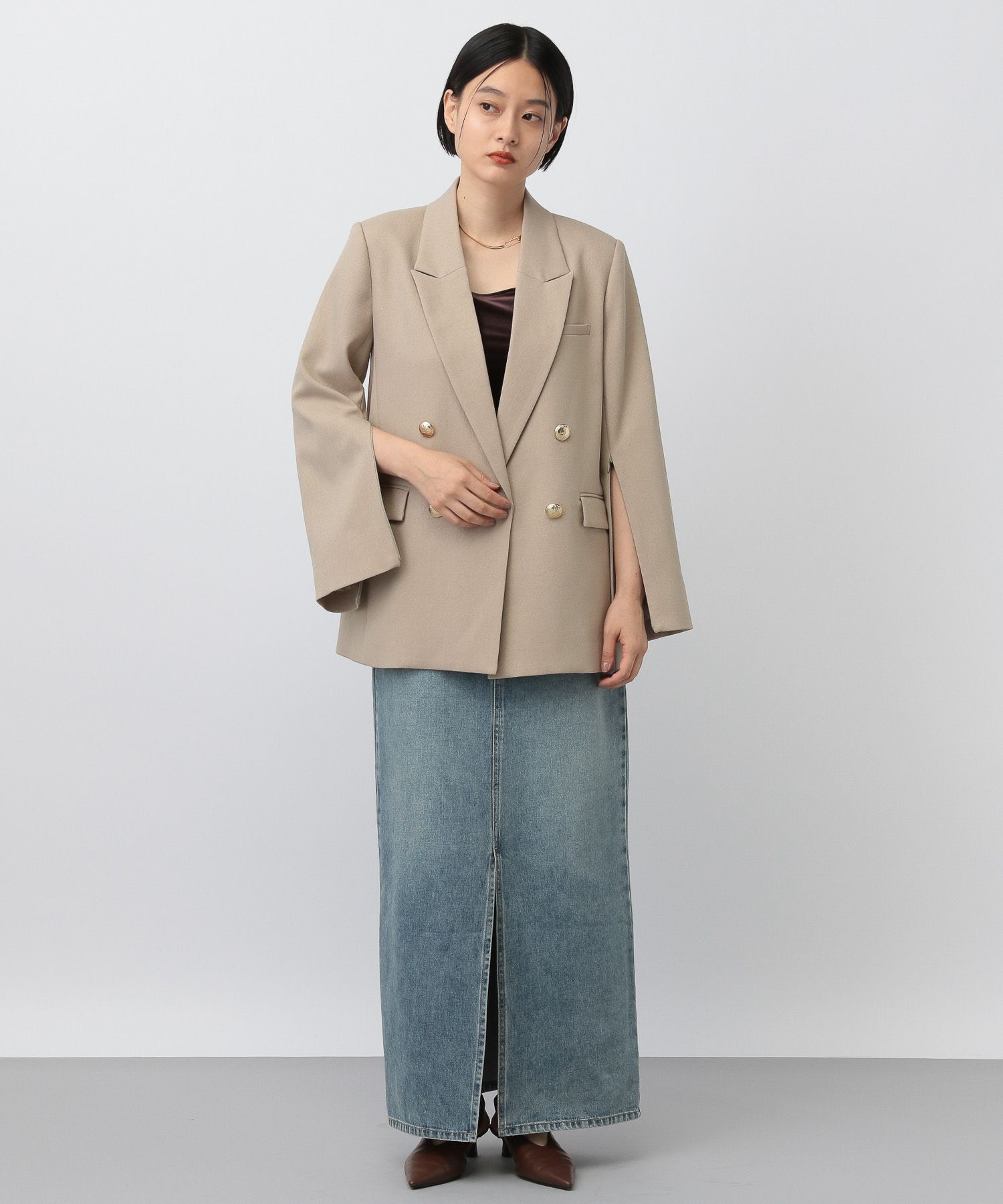 A part by 「【セットアップ対応】Ｗテーラードスリットジャケット」|テーラードジャケット|