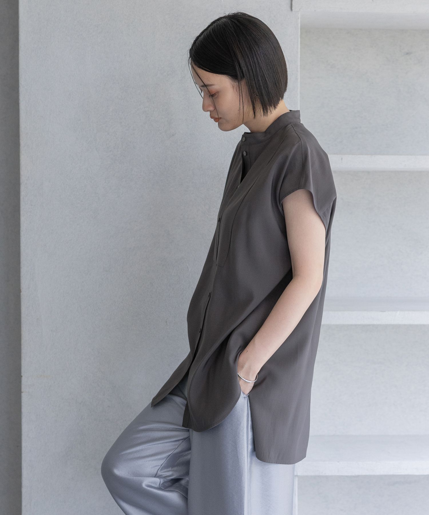 A part by 「ハイネックフレンチスリーブブラウス」|シャツ・ブラウス|