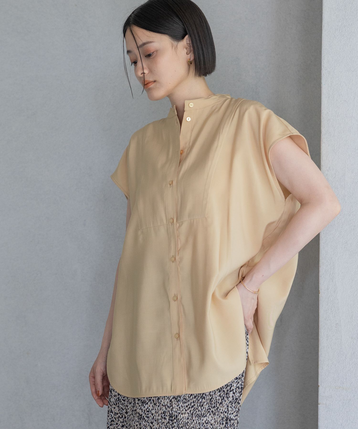 A part by 「ハイネックフレンチスリーブブラウス」|シャツ・ブラウス|