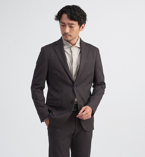 ABAHOUSE「【セットアップ対応】FLEX ストレッチ ポンチ ジャケット」|テーラードジャケット|ダークブラウン