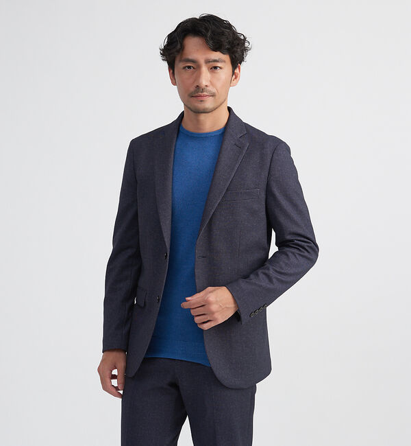 ABAHOUSE「【セットアップ対応】FLEX ストレッチ ポンチ ジャケット」|テーラードジャケット|ネイビー