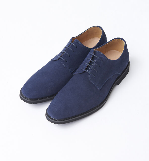 ABAHOUSE「【JapanMade】スウェード プレーントゥ シューズ」|その他|ネイビー