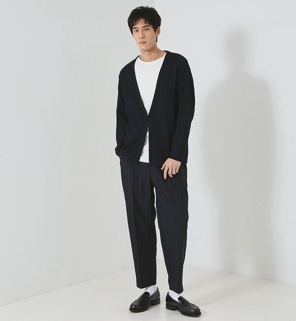 ABAHOUSE「格子柄 ワンボタン カーディガン」|カーディガン|