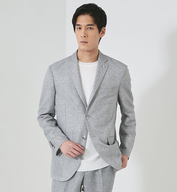 ABAHOUSE「【セットアップ対応/FLEX JACKET】カラミ織り ストレッチ メッシュジャ」|その他|ライトグレー