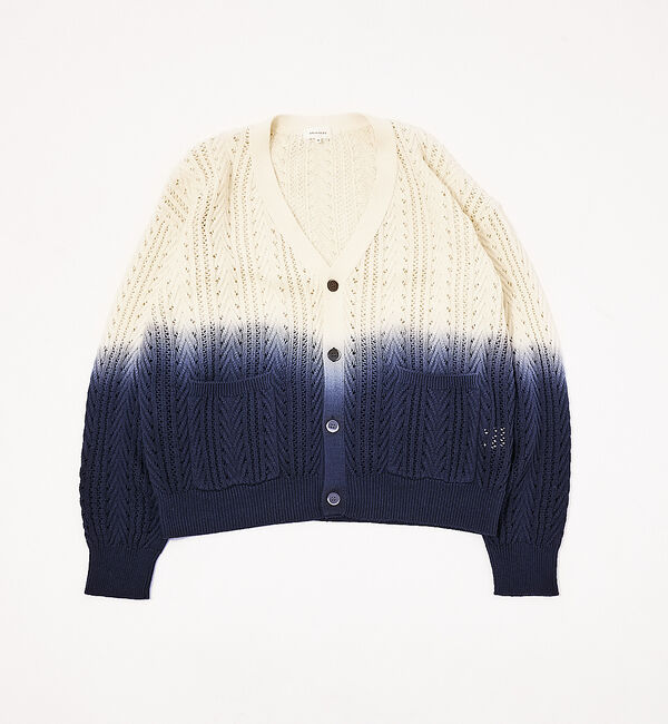 ABAHOUSE「【透かし編み】グラデーション シアー カーディガン」|カーディガン|アイボリー