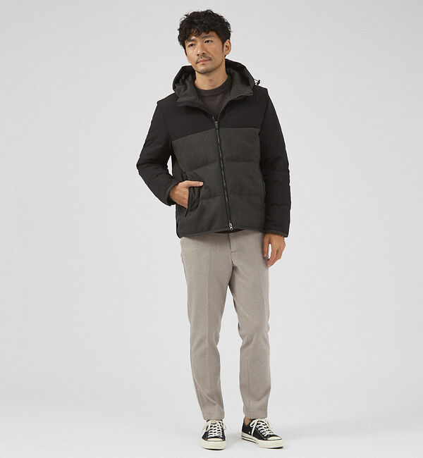 ABAHOUSE「【コンビデザイン】フード ダウン ブルゾン」|ダウン|