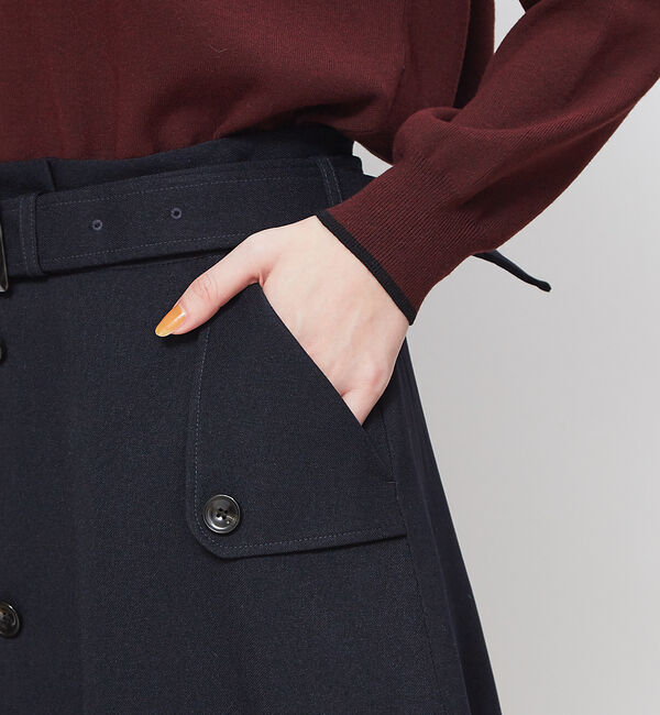 Rouge vif「ベルト付きトレンチ風スカート」|スカート|