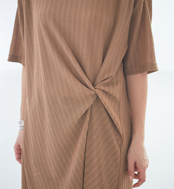 Rouge vif「テレコツイストスリットチュニック」|Tシャツ・カットソー|