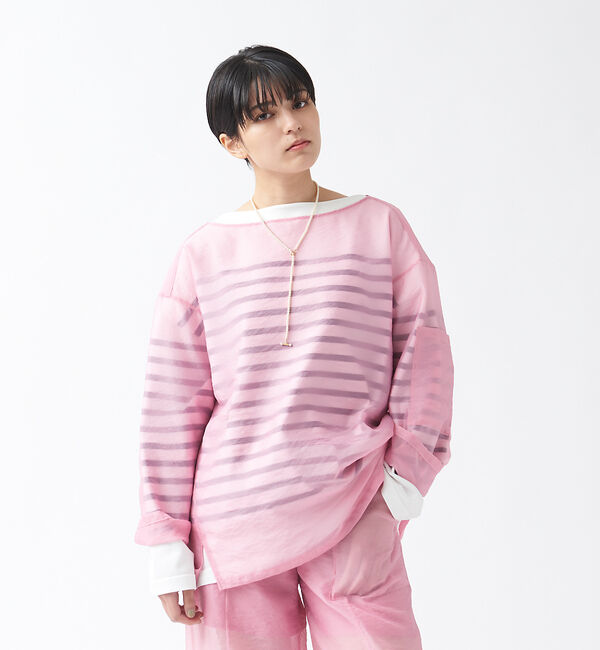 Rouge vif「シアープルオーバー」|シャツ・ブラウス|ピンク