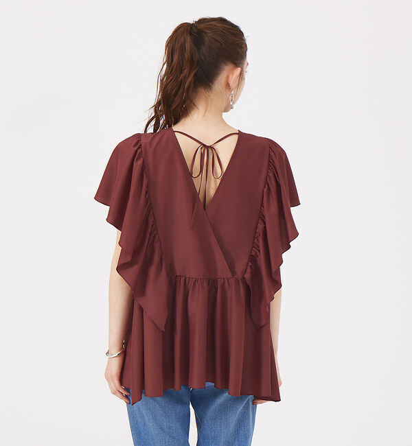 Rouge vif「ギャザースクエアフリルブラウス」|シャツ・ブラウス|