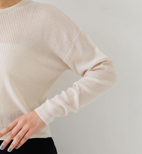 Rouge vif「布帛コンビシアーリブカーディガン」|カーディガン|