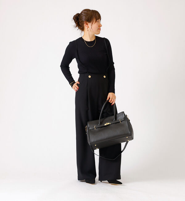 Rouge vif「シルク混ワイドリブプルオーバーニット」|ニット・セーター|