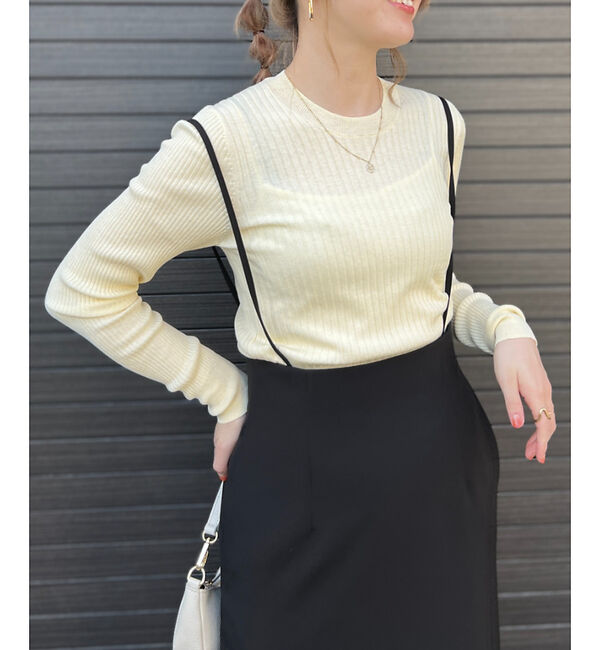 Rouge vif「シルク混ワイドリブプルオーバーニット」|ニット・セーター|