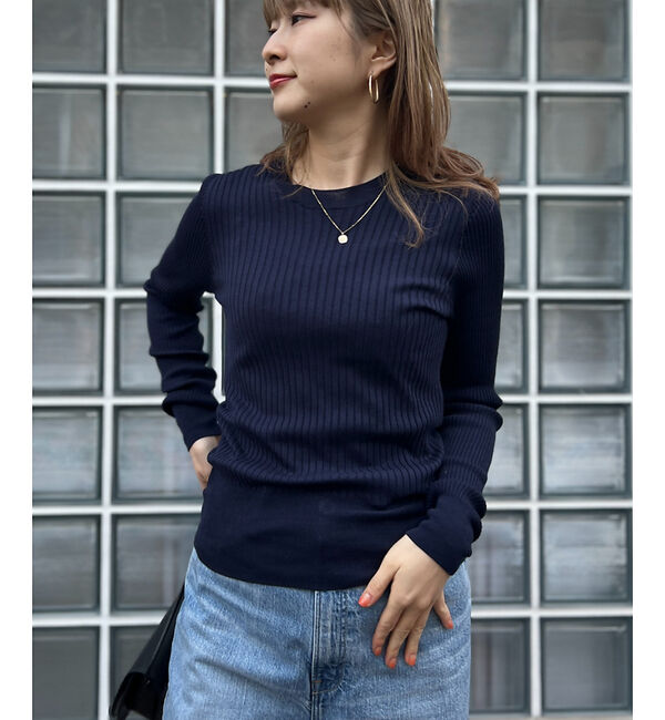 Rouge vif「シルク混ワイドリブプルオーバーニット」|ニット・セーター|