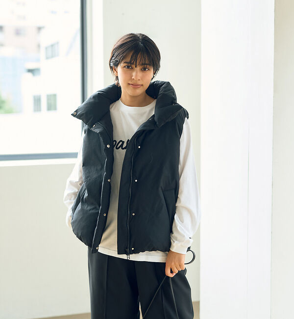 Rouge vif「2WAYフードダウンベスト」|ダウン|