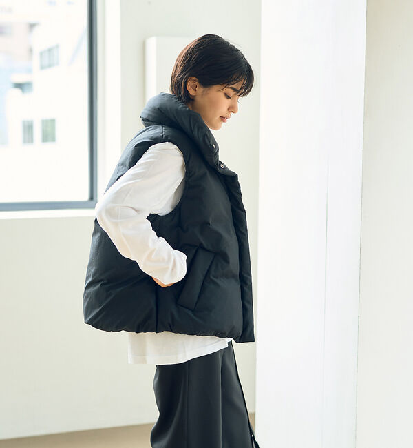 Rouge vif「2WAYフードダウンベスト」|ダウン|